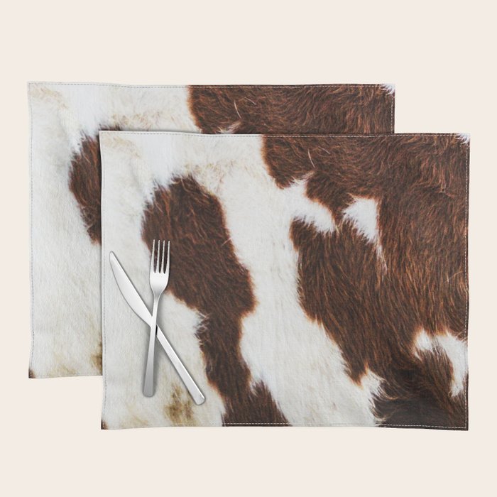 Cowhide Brown Spots Placemat Gallery Image 1