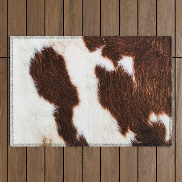 Cowhide Brown Spots Outdoor Rug Gallery Image 1