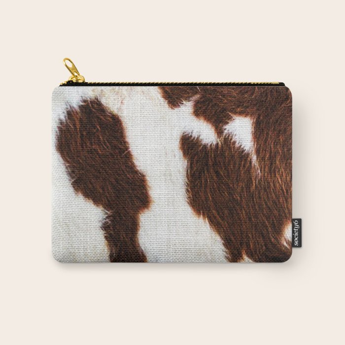 Cowhide Brown Spots Carry All Pouch Gallery Image 1