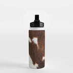 Cowhide Brown Spots Water Bottle Gallery Image 2