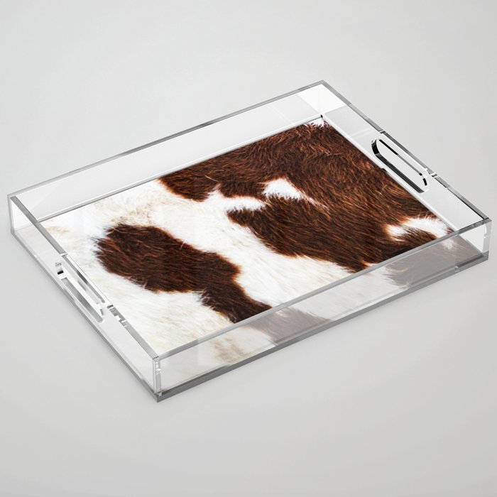 Cowhide Brown Spots Acrylic Tray Gallery Image 1