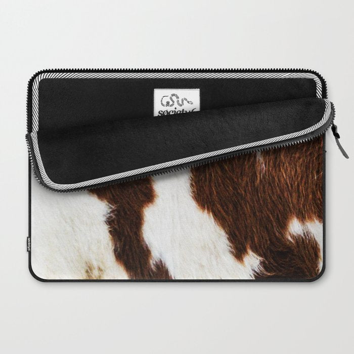 Cowhide Brown Spots Laptop Sleeve Gallery Image 2