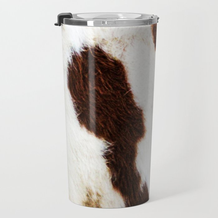 Cowhide Brown Spots Travel Mug Gallery Image 3