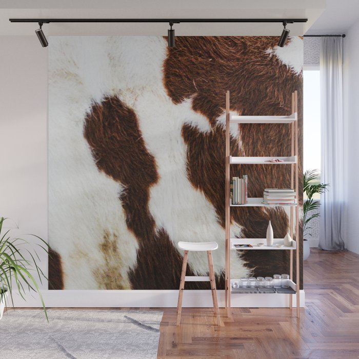 Cowhide Brown Spots Wall Mural Gallery Image 1