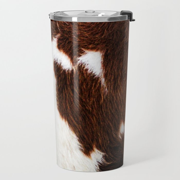 Cowhide Brown Spots Travel Mug Gallery Image 2