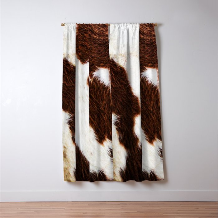 Cowhide Brown Spots Window Curtain Gallery Image 3