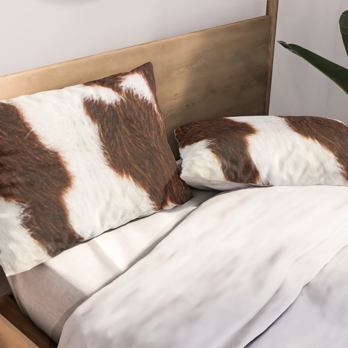 Cowhide Brown Spots Pillow Sham Gallery Image 2