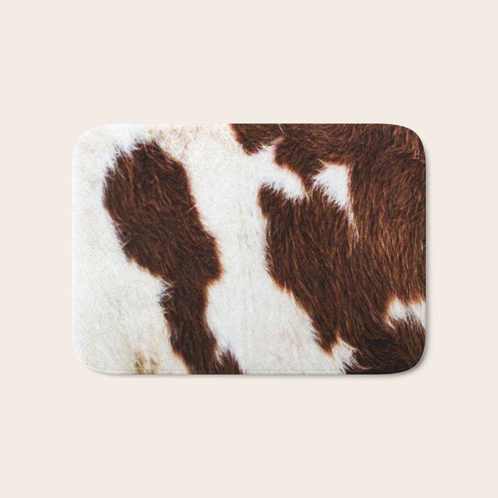 Cowhide Brown Spots Bath Mat Gallery Image 1