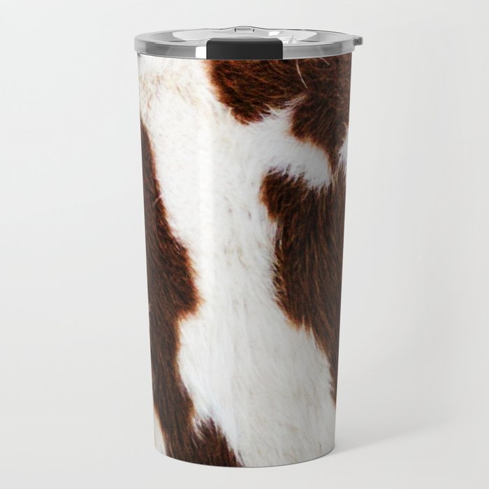 Cowhide Brown Spots Travel Mug Gallery Image 1
