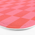 Textured Plaid pattern red and pink Bath Mat Gallery Image 3