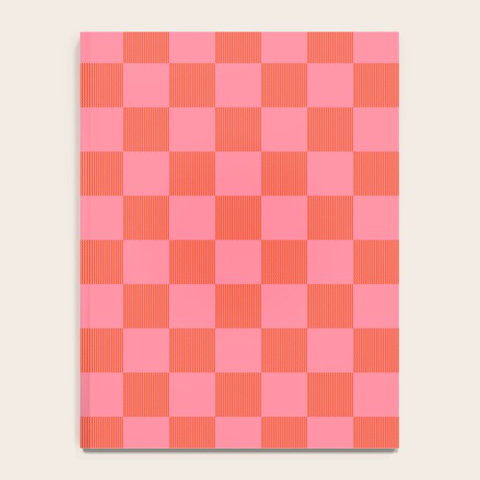 Textured Plaid pattern red and pink Notebook Gallery Image 4