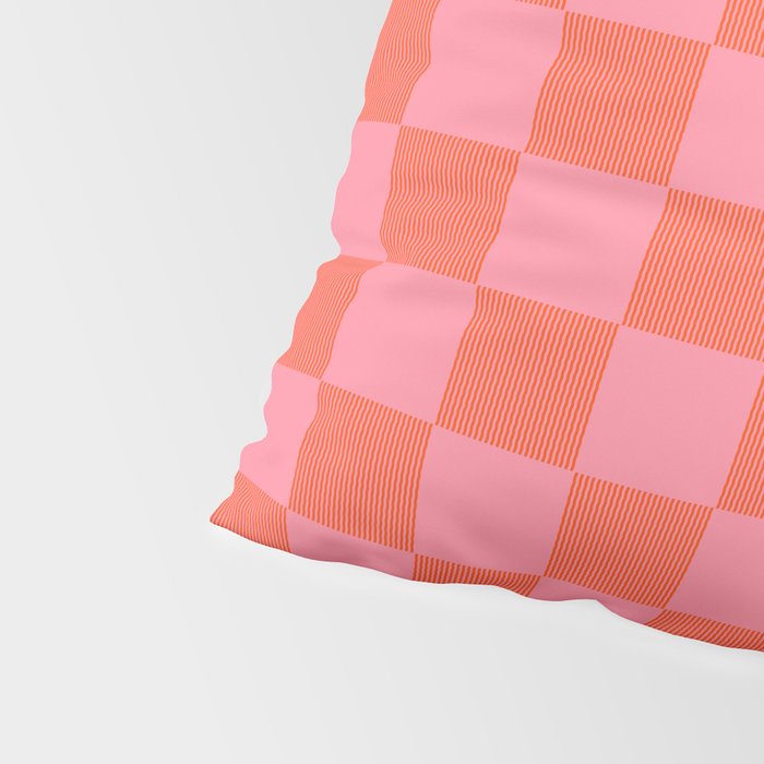 Textured Plaid pattern red and pink Pillow Sham Gallery Image 4