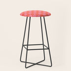 Textured Plaid pattern red and pink Stool Gallery Image 1