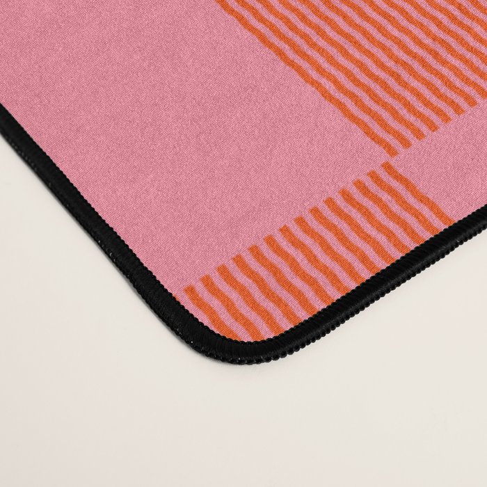 Textured Plaid pattern red and pink Desk Mat Gallery Image 4