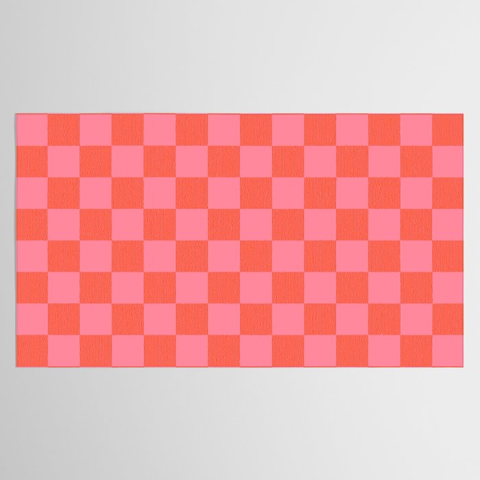 Textured Plaid pattern red and pink Tablecloth Gallery Image 2