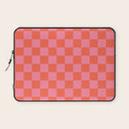 Textured Plaid pattern red and pink Laptop Sleeve Gallery Image 1