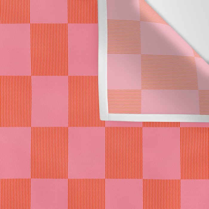 Textured Plaid pattern red and pink Wall Tapestry Gallery Image 3