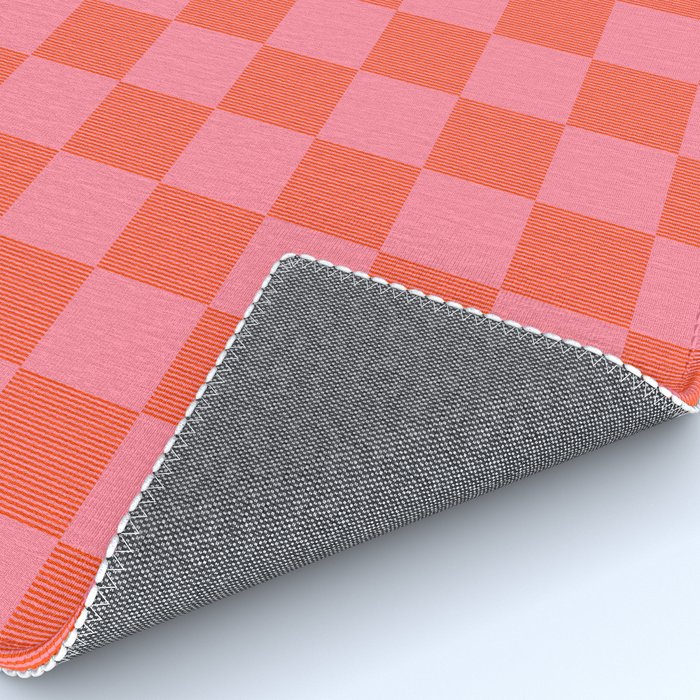 Textured Plaid pattern red and pink Rug Gallery Image 4
