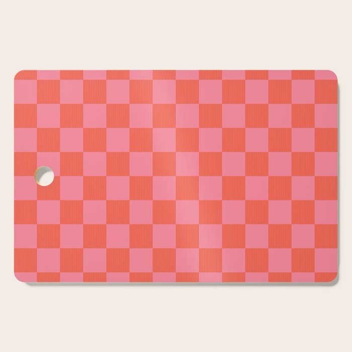 Textured Plaid pattern red and pink Cutting Board Gallery Image 1