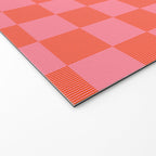 Textured Plaid pattern red and pink Welcome Mat Gallery Image 2