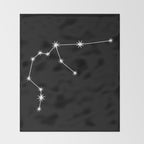 Aquarius Zodiac Star Constellation Line Art Black Throw Blanket Gallery Image 2