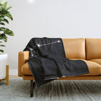 Aquarius Zodiac Star Constellation Line Art Black Throw Blanket Gallery Image 1