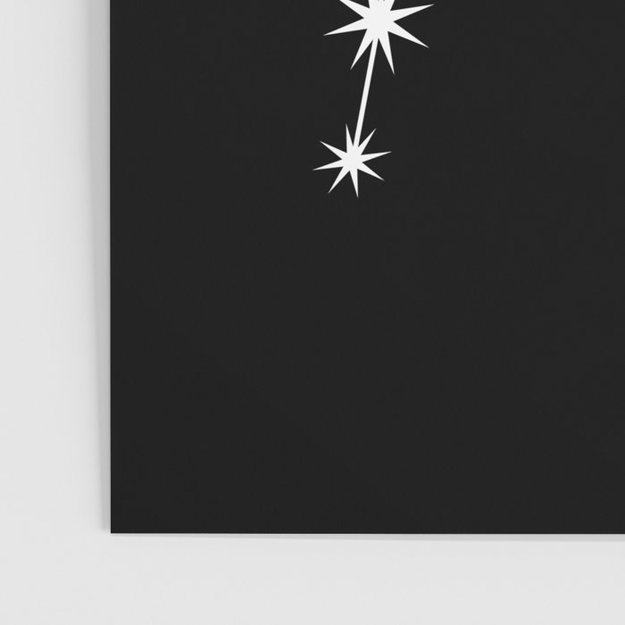 Aquarius Zodiac Star Constellation Line Art Black Poster Gallery Image 3