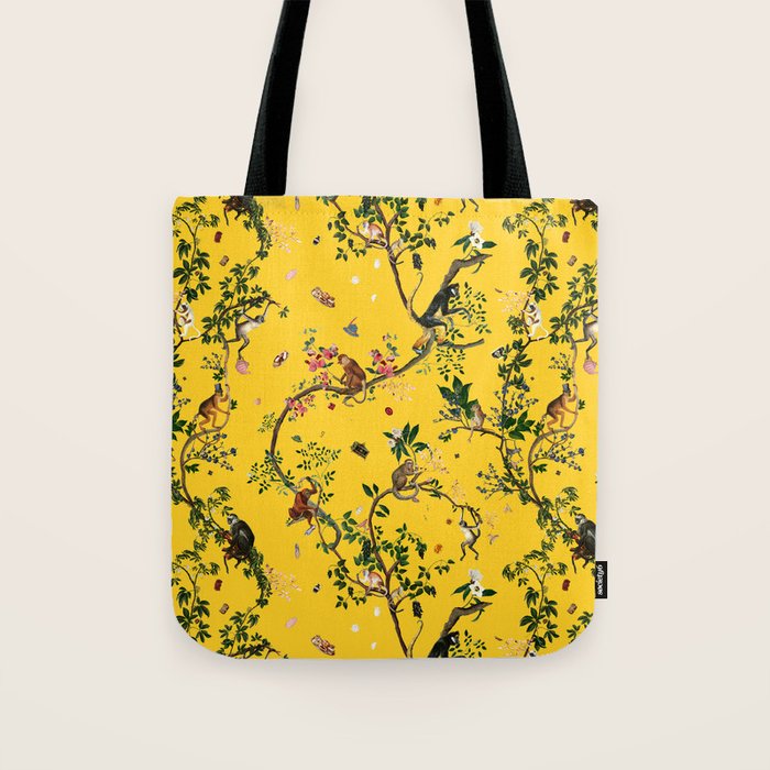 Monkey World Yellow Tote Bag Gallery Image 1