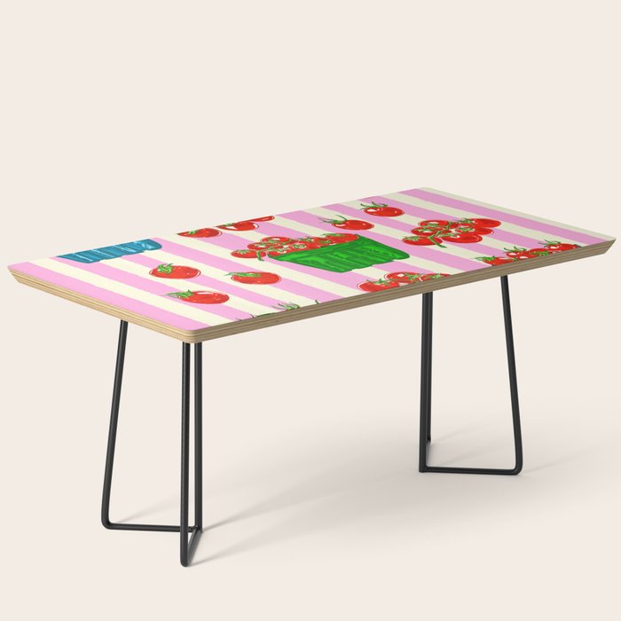 Cherry Tomatoes Euro Summer Aesthetic Stripes Illustration Coffee Table Gallery Image 1