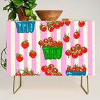 Cherry Tomatoes Euro Summer Aesthetic Stripes Illustration Credenza Gallery Image 1
