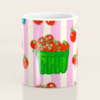 Cherry Tomatoes Euro Summer Aesthetic Stripes Illustration Coffee Mug Gallery Image 4