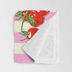 Cherry Tomatoes Euro Summer Aesthetic Stripes Illustration Throw Blanket Gallery Image 3