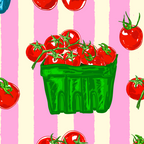 Cherry Tomatoes Euro Summer Aesthetic Stripes Illustration Coffee Mug Gallery Image 2