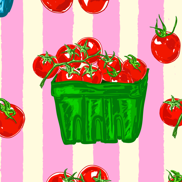 Cherry Tomatoes Euro Summer Aesthetic Stripes Illustration Coffee Mug Gallery Image 2