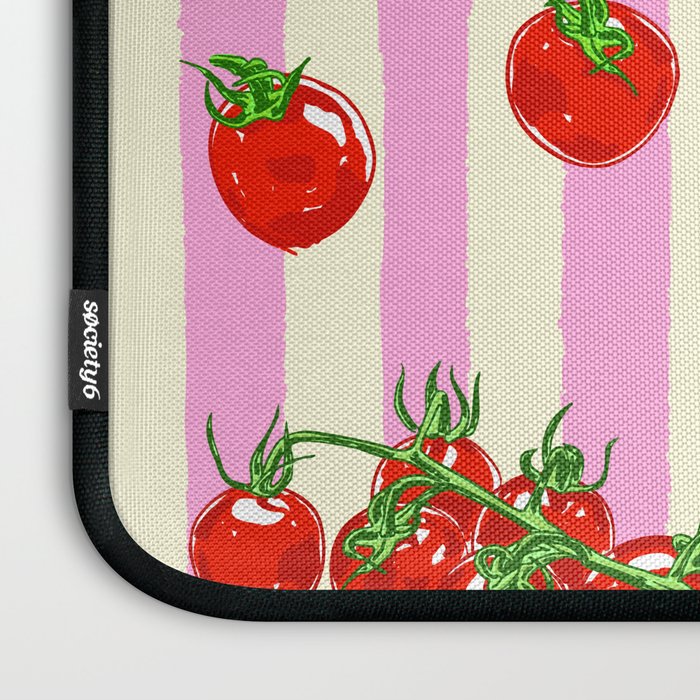 Cherry Tomatoes Euro Summer Aesthetic Stripes Illustration Laptop Sleeve Gallery Image 3