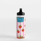 Cherry Tomatoes Euro Summer Aesthetic Stripes Illustration Water Bottle Gallery Image 3