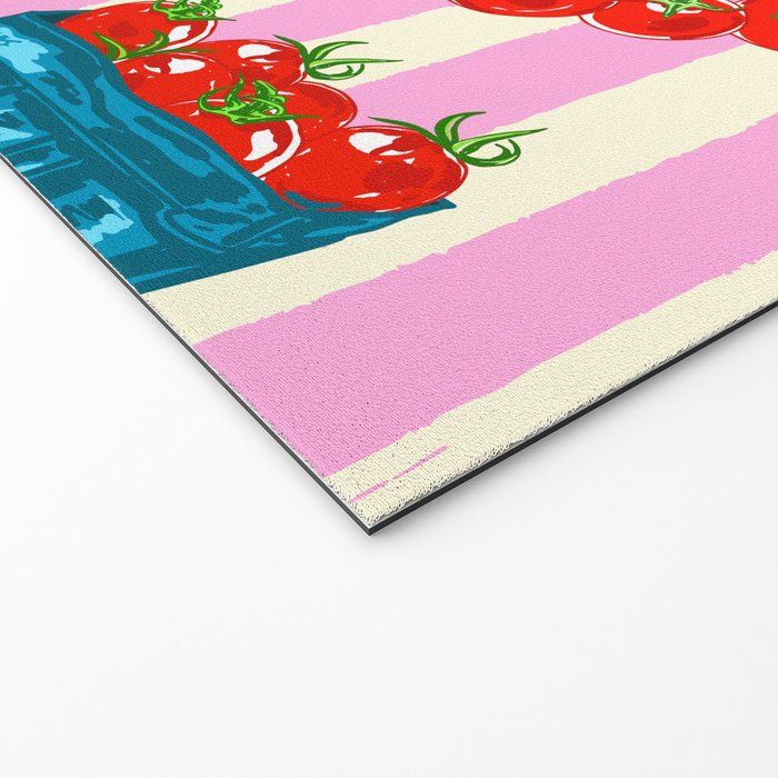 Cherry Tomatoes Euro Summer Aesthetic Stripes Illustration Welcome Mat Gallery Image 2