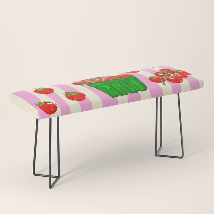Cherry Tomatoes Euro Summer Aesthetic Stripes Illustration Bench Gallery Image 1