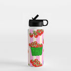 Cherry Tomatoes Euro Summer Aesthetic Stripes Illustration Water Bottle Gallery Image 1
