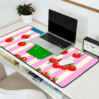 Cherry Tomatoes Euro Summer Aesthetic Stripes Illustration Desk Mat Gallery Image 2