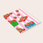 Cherry Tomatoes Euro Summer Aesthetic Stripes Illustration Notebook Gallery Image 2