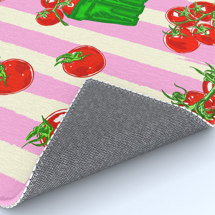 Cherry Tomatoes Euro Summer Aesthetic Stripes Illustration Rug Gallery Image 4