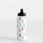 Watercolor Christmas Trees Blue Red Water Bottle Gallery Image 3
