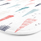 Watercolor Christmas Trees Blue Red Bath Mat Gallery Image 3