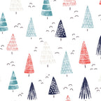 Watercolor Christmas Trees Blue Red Coffee Mug Gallery Image 2