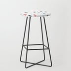Watercolor Christmas Trees Blue Red Stool Gallery Image 1