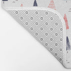 Watercolor Christmas Trees Blue Red Bath Mat Gallery Image 2