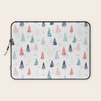 Watercolor Christmas Trees Blue Red Laptop Sleeve Gallery Image 1
