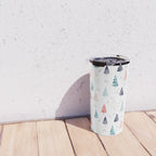Watercolor Christmas Trees Blue Red Travel Mug Gallery Image 4