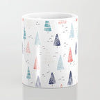 Watercolor Christmas Trees Blue Red Coffee Mug Gallery Image 4